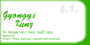 gyongyi kunz business card